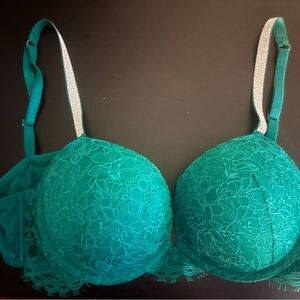 Victoria's Secret Turquoise Very Sexy Bombshell 36C Lace Bra